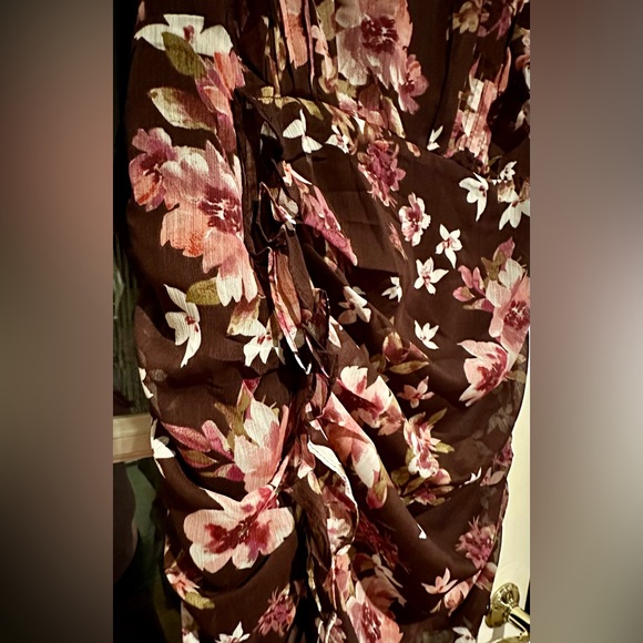 Express Ruched Ruffle Mini Dress - Picture 10 of 11